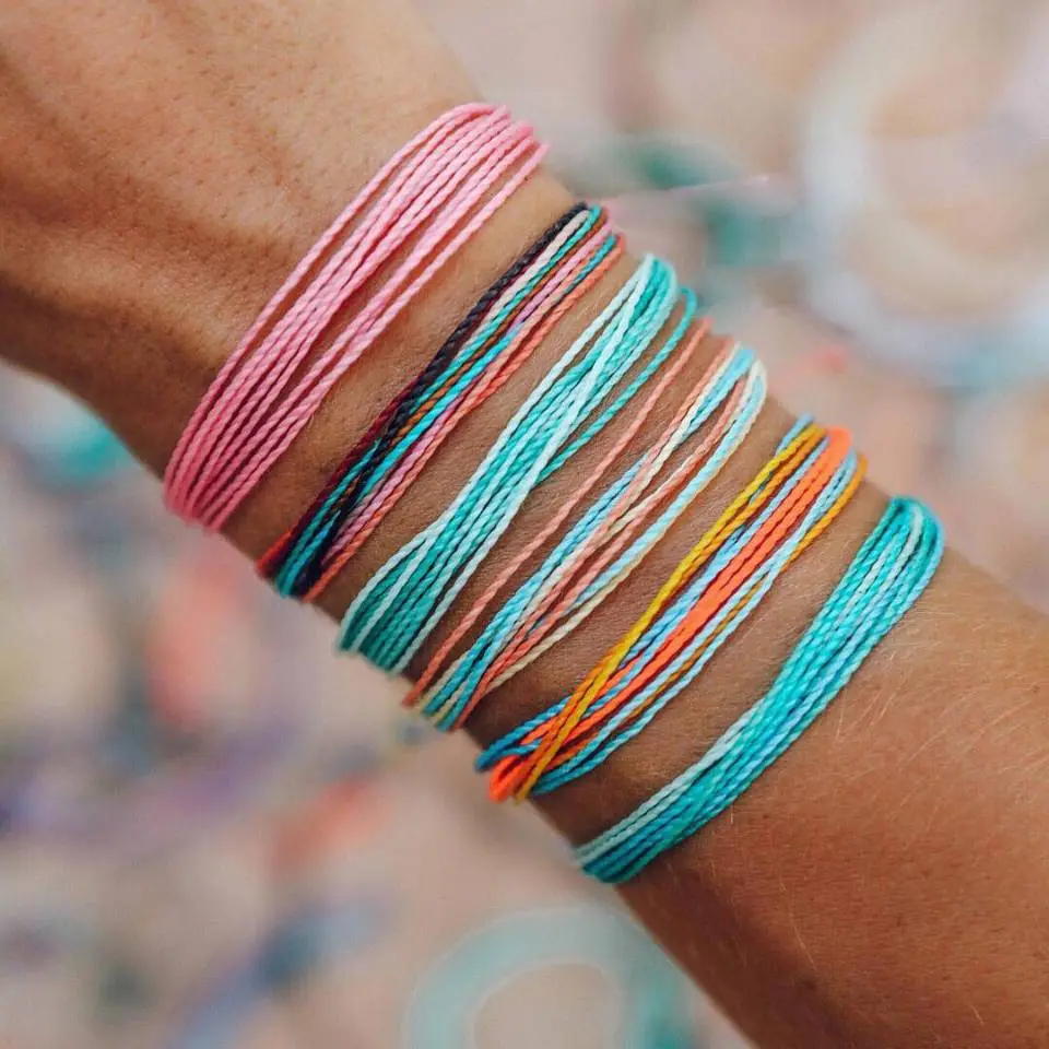 Водонепроницаемые регулируемые браслеты ручной работы в богемном стиле, Радужный пляжный браслет для серфинга, Плетеный восковой шнур, браслет дружбы
