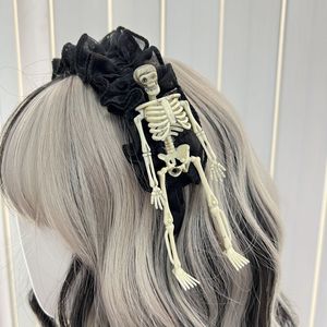 Daimai Halloween Party Supplies Skull White Black Lace Hairband Vampire Skeleton Halloween Decorations Headband - Product Image 3