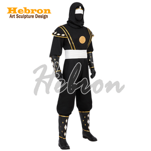 Mighty Morphins Personalizzati # Costume da Power <span class=keywords><strong>Rangers</strong></span> Black Ninja per Halloween, film televisivi e cosplay per adulti, adatto per spettacoli ed eventi. - Product Image 2