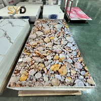 Panneau mural en PVC effet marbre UV, ignifuge, mat ou brillant, étanche, résistant au feu, texture pour murs intérieurs domestiques