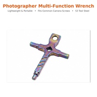 Clé multifonction 4-en-1 pour photographe en acier S3, tournevis hexagonal et plat 3mm 4mm 3/16, porte-clés, outil pour appareil photo, OEM