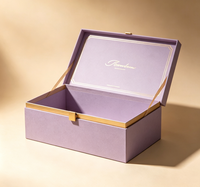 Boîte cadeau rigide de luxe à fermeture magnétique avec logo en feuille d'or, couleur personnalisée, emballage en papier rigide recyclé pour bijoux et parfums