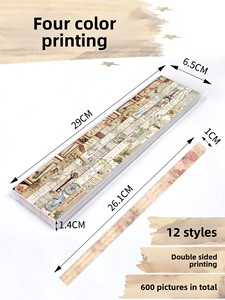 Carta Origami Grande Bifacciale con Stelle Rettangolari, Motivi Stampati: Testo di <span class=keywords><strong>Giornale</strong></span>, Chicchi di Caffè, Torre Eiffel - per Lavori Artigianali - Product Image 4