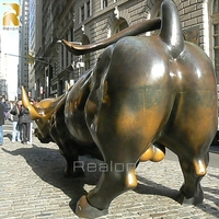 Escultura de Bronce de Alta Calidad del Toro de Wall Street de RELONG, Tamaño Personalizado para Decoración de Exteriores