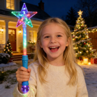 Baguette Magique Lumineuse LED Multicolore Scintillante pour Enfants, Effet Disco, Lumineuse dans le Noir, Jouet Fée Princesse