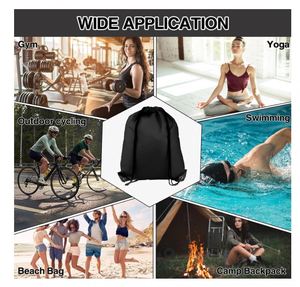 Sac à cordon personnalisé en nylon et polyester avec caractéristiques imperméables, sac à dos à cordon par sublimation pour la gym et le sport, avec logo personnalisé - Product Image 6