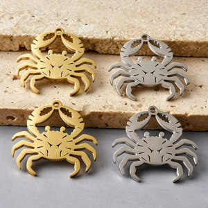 Colgantes de Acero Inoxidable Serie Océano: Tortuga, Cangrejo, Caballo - Dijes DIY para Joyería, Collares y Pulseras - Verano 2026 - Product Image 4