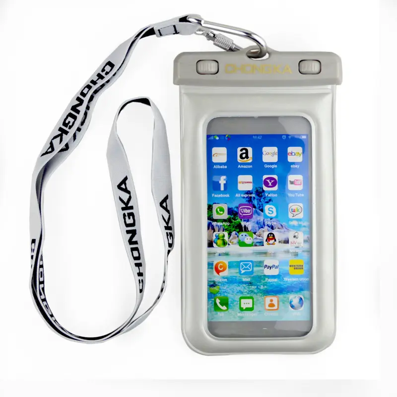 2022 Outdoor Universal Waterproof Phone pouch Pvc waterproof cell phone case dry bag for mobile with lanyard