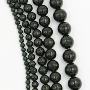 자연 느슨한 보석 8mm 녹색 사암 느슨한 돌 비즈 패션 보석 팔찌 목걸이 만들기