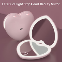 Miroir de maquillage portable pliable, directement de l'usine, avec logo personnalisé, grossissement 5x, idéal pour la beauté et le maquillage en voyage des femmes