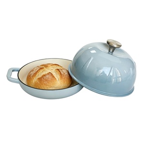 Marmite hollandaise en fonte émaillée robuste <span class=keywords><strong>pour</strong></span> la cuisson du pain au levain, avec double couvercle et poignées, compatible four et <span class=keywords><strong>induction</strong></span> - Product Image 2