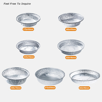 Conteneur en aluminium rond de qualité supérieure, compatible micro-ondes, de qualité alimentaire, avec couvercle, résistant au four, pour la restauration à emporter