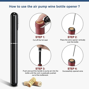 Air <b>Pump</b> <b>Wine</b> Bottle Opener Safe Portable Stainless Steel Pin Cork Remover Air Pressure Corkscrew Kitchen Tools Bar Accessories - Product Image 6