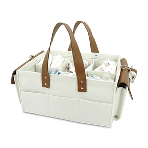 Túi Đựng Tã Em Bé Bằng Nỉ Màu Trắng Bền Thùng Đựng Đồ Cho Trẻ Sơ Sinh Và Túi Đựng Xe Hơi Cho Tã Và Đồ Cho Em Bé - Product Image 1
