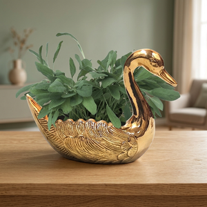 Jardinière en forme de canard en métal moulé d'aluminium décoratif en laiton AK pour la plantation intérieure balcon plantation décor à la maison - Product Image 2