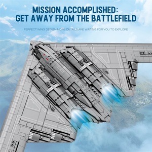 Reobrix 33038 blocs de construction d'<span class=keywords><strong>avion</strong></span> <span class=keywords><strong>militaire</strong></span> esprit B-2 <span class=keywords><strong>bombardier</strong></span> furtif modèle Kit de Construction à haut détail pour collectionneurs jouet - Product Image 5