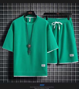 Nuovo Completo Estivo Casual da <span class=keywords><strong>Uomo</strong></span>: T-shirt a Maniche Corte e Pantaloncini, Set Due Pezzi Sportivo e Alla Moda - Product Image 5