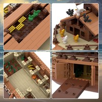 Ensemble de blocs de construction Gobricks Custom MOC Ark Vessel, bateau de Noé, scène de bateau, briques DIY, jouet éducatif pour enfants