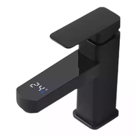 Beelee – robinet de salle de bain intelligent avec affichage de la température, couleur noire, eau chaude et froide, mitigeur de lavabo