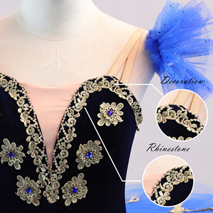 Traje de Ballet Personalizado Azul Edance T0123, Disfraces de Danza, Ropa de Baile Profesional Clásica para Niños - Product Image 4