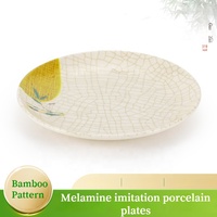 Plats de restaurant gastronomique Vaisselle en mélamine personnalisée Plats en plastique incassables Papier de décalcomanie plat pour assiettes en mélamine