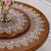Nappe double couche en dentelle de style américain, usage domestique, anti-poussière, motif géométrique, écologique, pour table à manger haut de gamme