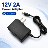 Adaptateur secteur mural OEM/ODM AC/DC 12V 2A 50/60Hz, boîtier PC standard européen pour routeur, caméra de sécurité, personnalisable