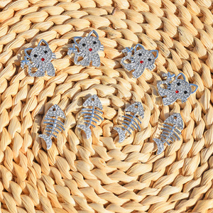 Pendentif en alliage de zinc en forme d'arête de poisson pour la fabrication de bijoux DIY, formes variées, plaqué GJ228 - Product Image 1