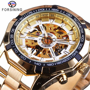 Forsining 893 <span class=keywords><strong>Montre</strong></span> mécanique <span class=keywords><strong>pour</strong></span> <span class=keywords><strong>homme</strong></span> en acier inoxydable, étanche, creuse, automatique, design de pièce de monnaie en alliage de cristal de saphir - Product Image 5