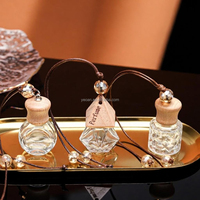 Flacon de parfum pour voiture en verre transparent épais de 6 à 10 ml, diffuseur minimaliste vide avec cordon pour accrocher au pare-brise