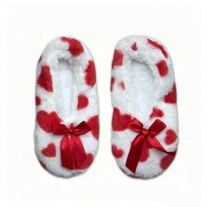 Chaussettes d'hiver douillettes et épaisses avec doublure en sherpa, antidérapantes, pour femmes, pantoufles thermiques d'intérieur pour un usage quotidien - Product Image 2