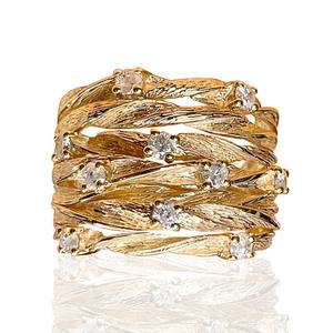 Anello da Donna Q224 in Oro Giallo con Diamante Taglio Brillante Rotondo Colore G Naturale Lussuoso per Uso Quotidiano - Product Image 2