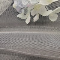 Tissu en maille de nylon blanc 17 g/m² respirant, léger (1 mm), 100 % nylon, pour robes de soirée et robes à paillettes, tissu tulle, tissu dentelle
