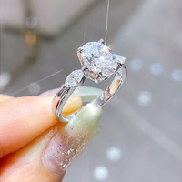 Lanphear Yeni Instagram Tarzı Yüzük PT950 Platin Alyans DEF VVS-VS 1.993CT Laboratuvarda Yetiştirilmiş Oval Kesim Elmas Sonsuzluk Yüzüğü