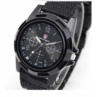 Montre de sport tendance, bracelet en nylon et toile, mouvement à quartz, aiguilles lumineuses, résistante à l'eau 3BAR, chronographe, unisexe