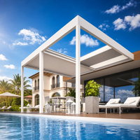 Pergola rétractable en aluminium sur mesure OEM ODM bioclimatique, cadre durable de haute qualité, installation facile, imperméable, pour extérieur
