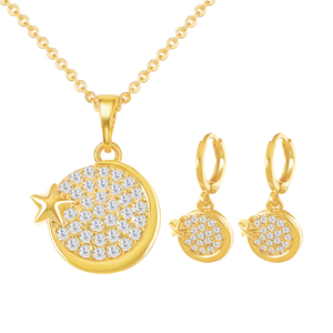 เครื่องประดับ Foxi ชุดเครื่องประดับต่างหูสร้อยคอหัวใจง่ายๆชุดเครื่องประดับแฟชั่นดวงจันทร์ดาวสำหรับผู้หญิง - Product Image 1