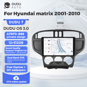 DUDUAUTO per <span class=keywords><strong>Hyundai</strong></span> <span class=keywords><strong>Matrix</strong></span> 2001-2010, Sistema Multimediale Android Modificato con Navigazione Bluetooth, Car-play e Schermo Retrovisore - Product Image 1