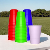 Gobelets de Beer Pong 16oz 500ml, sans BPA, en plastique PP de qualité alimentaire, réutilisables et jetables, avec impression de logo personnalisé