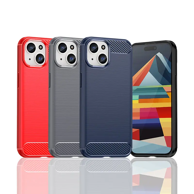 Fast delivery available for many cellphones snap on Shockproof TPU Silicone Carbon Fiber Brushed phone Cases For iPhone others
