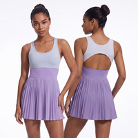 Tenue de sport personnalisée : Jupe plissée avec short intégré, dos ajouré élégant, pour le golf et le tennis féminin