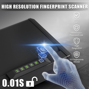 Coffre-fort biométrique en acier <span class=keywords><strong>Ilock</strong></span> T2 avec serrures électroniques numériques à empreintes digitales, accès rapide, fonctionnement silencieux, port d'alimentation d'urgence de type C - Product Image 6