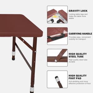 Mesa Plegable Rectangular Impermeable <span class=keywords><strong>de</strong></span> Plástico con Marco <span class=keywords><strong>de</strong></span> Hierro Portátil para Exteriores, para Fiestas y Filas - Product Image 4