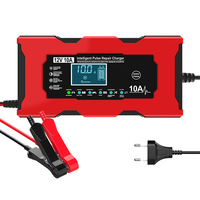 Cargador de Baterías Inteligente Automático de 12V 10A para Autos y Motocicletas con Carga Rápida y Enchufe Estándar Americano