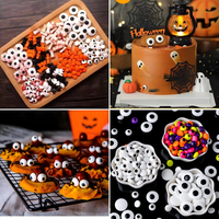 Décorations de gâteau d'Halloween : Perles de bonbons, Yeux amusants, Aiguilles à bonbons, Décorations de pâtisserie, Vermicelles pour gâteaux