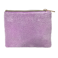 Vente en gros de petite pochette de voyage mignonne trousse de maquillage en peluche couleur bonbon sac avec logo personnalisé sublimation mélangée pour sacs à cosmétiques étuis