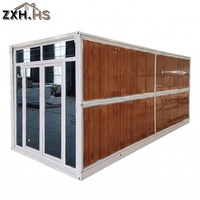 Conteneur Pliant Mini-Maison 20 pieds 1-2 Chambres Salle de Bain Autonome Solaire Préfabriquée Cabine Portable Usine OEM