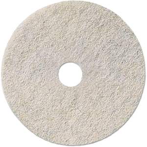 Pads de polissage Boardwalk BWK4020NAT 20 pouces Tampons de polissage naturels pour sols, blancs, diamètre standard, 5 par carton - Product Image 2