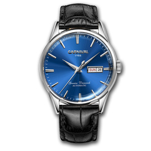 Montre mécanique de luxe pour hommes entièrement automatique étanche bracelet en cuir d'affaires 20mm largeur de bande 11mm épaisseur de boîtier mode - Product Image 1