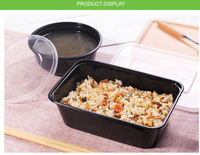 Boîtes à lunch rectangulaires en plastique jetable PP pour l'emballage alimentaire, utilisables au micro-ondes, contenants pour sushis, salades, 500 ml-1000 ml